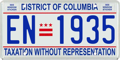 DC license plate EN1935