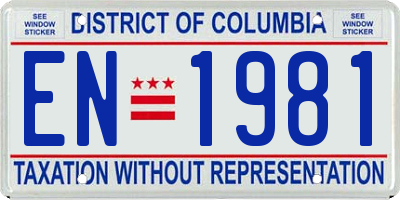 DC license plate EN1981