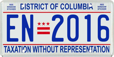 DC license plate EN2016