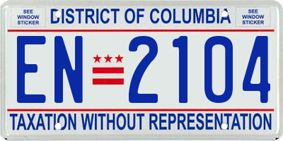 DC license plate EN2104