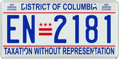 DC license plate EN2181