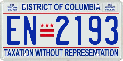 DC license plate EN2193