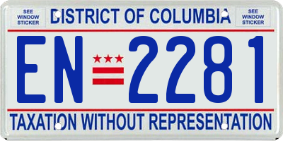 DC license plate EN2281