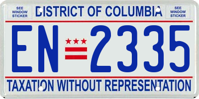 DC license plate EN2335