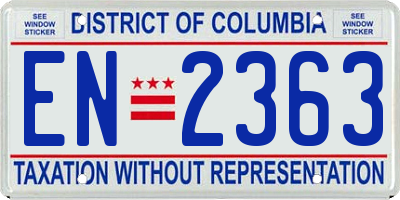 DC license plate EN2363
