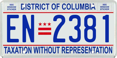 DC license plate EN2381