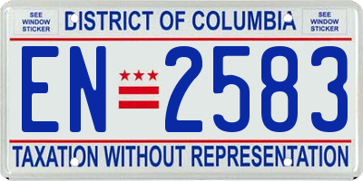 DC license plate EN2583