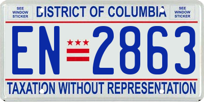 DC license plate EN2863