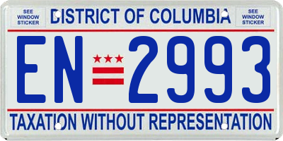 DC license plate EN2993