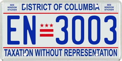 DC license plate EN3003