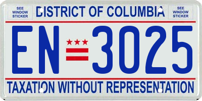 DC license plate EN3025