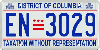 DC license plate EN3029