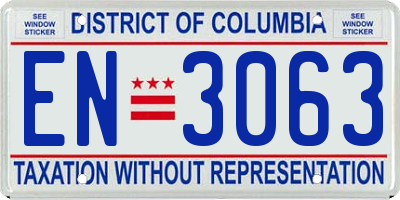 DC license plate EN3063