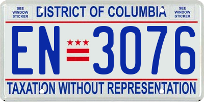DC license plate EN3076