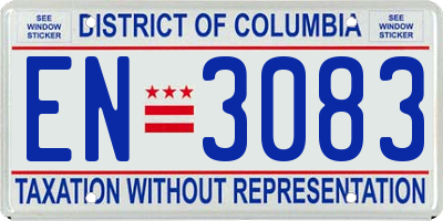 DC license plate EN3083