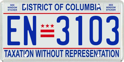 DC license plate EN3103