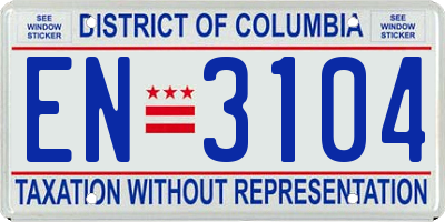 DC license plate EN3104