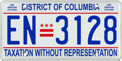 DC license plate EN3128