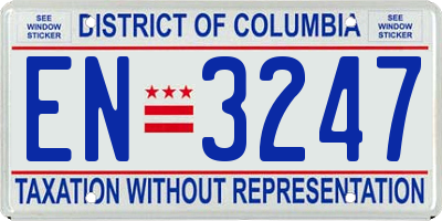 DC license plate EN3247