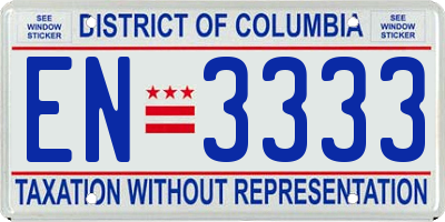 DC license plate EN3333