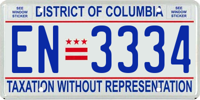 DC license plate EN3334