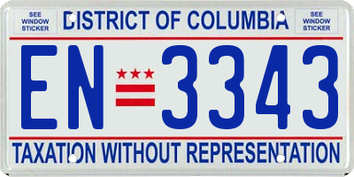 DC license plate EN3343