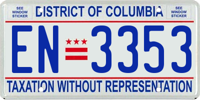 DC license plate EN3353