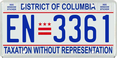 DC license plate EN3361
