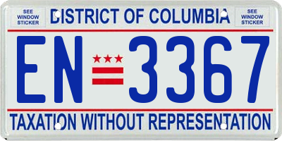 DC license plate EN3367