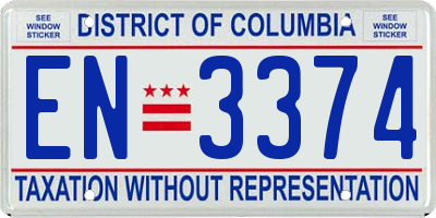 DC license plate EN3374