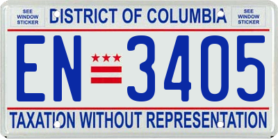 DC license plate EN3405