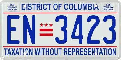 DC license plate EN3423