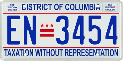 DC license plate EN3454