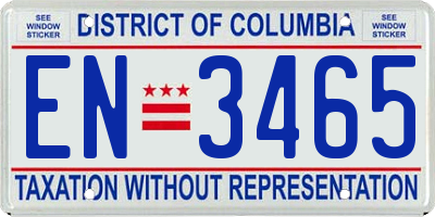 DC license plate EN3465