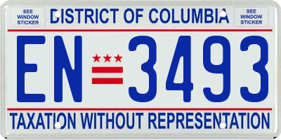 DC license plate EN3493