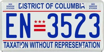 DC license plate EN3523