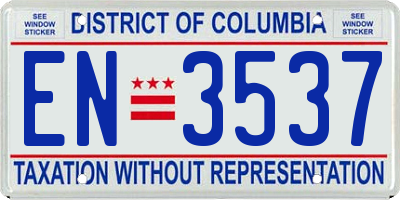 DC license plate EN3537