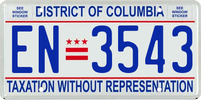 DC license plate EN3543