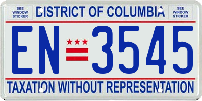 DC license plate EN3545