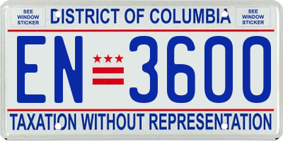 DC license plate EN3600