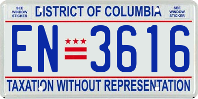 DC license plate EN3616