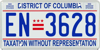 DC license plate EN3628