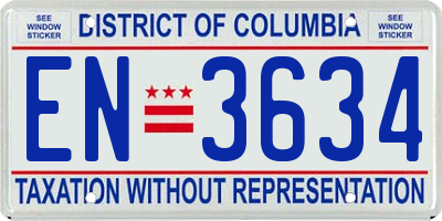 DC license plate EN3634
