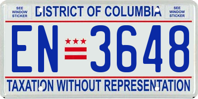 DC license plate EN3648