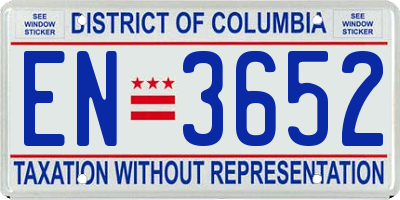 DC license plate EN3652