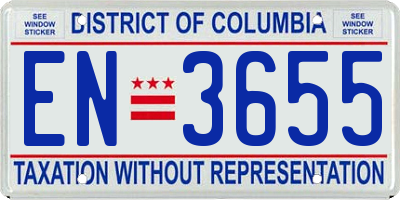 DC license plate EN3655