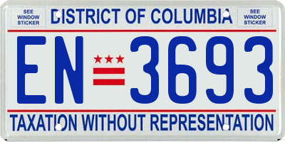 DC license plate EN3693