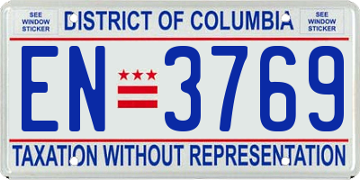 DC license plate EN3769