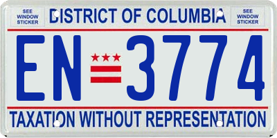 DC license plate EN3774