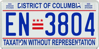 DC license plate EN3804